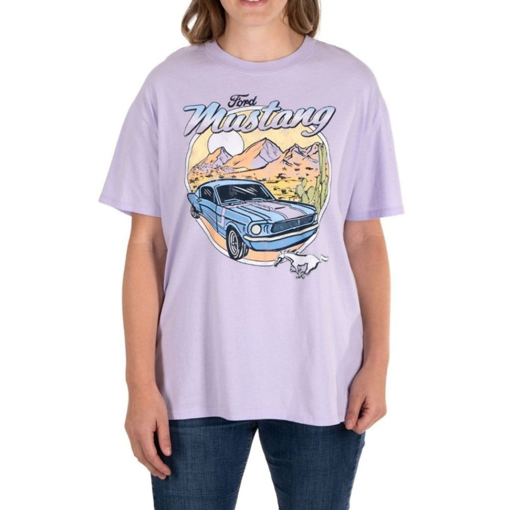Purple Ford Mustang Graphic Short Sleeve Tee